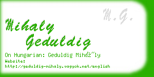 mihaly geduldig business card